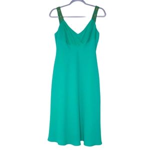 Evan-Picone‎ Beaded Strap Green Dress 6